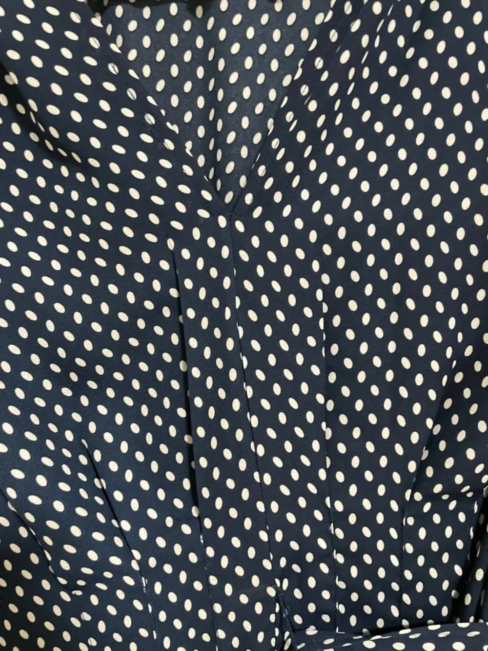 Max Studio Navy and White Polka Dot Midi Dress - Picture 6 of 9